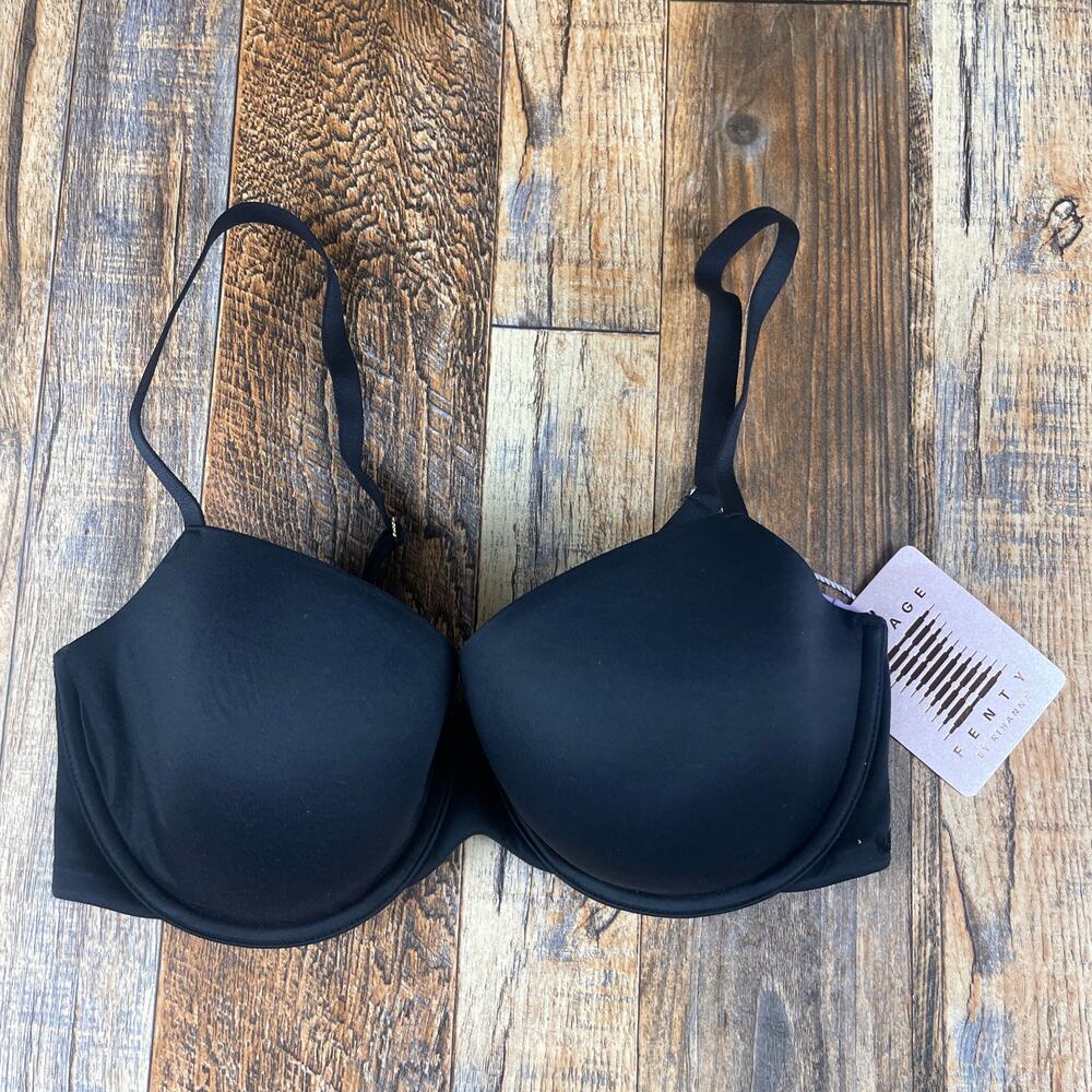 Savage X Fenty by Rihanna Women 32DD Caviar Black Soft N Savage Padded Demi Bra